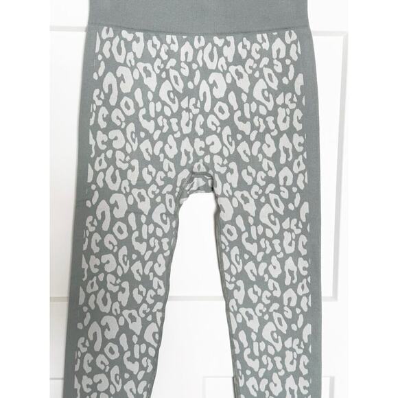 NWT Sweaty Betty Leopard Jacquard Base Layer Leggings Betty Blue Size 8 - Picture 4 of 8
